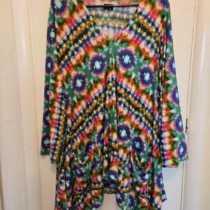 Colorful Tie-Dye Women's Tunic Top